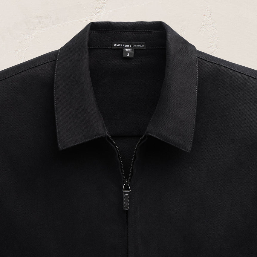 Zip Front Coach Jacket in Black | James Perse Los Angeles FLAT