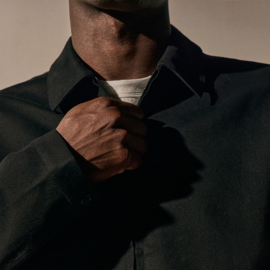 Zip Front Coach Jacket in Black | James Perse Los Angeles
