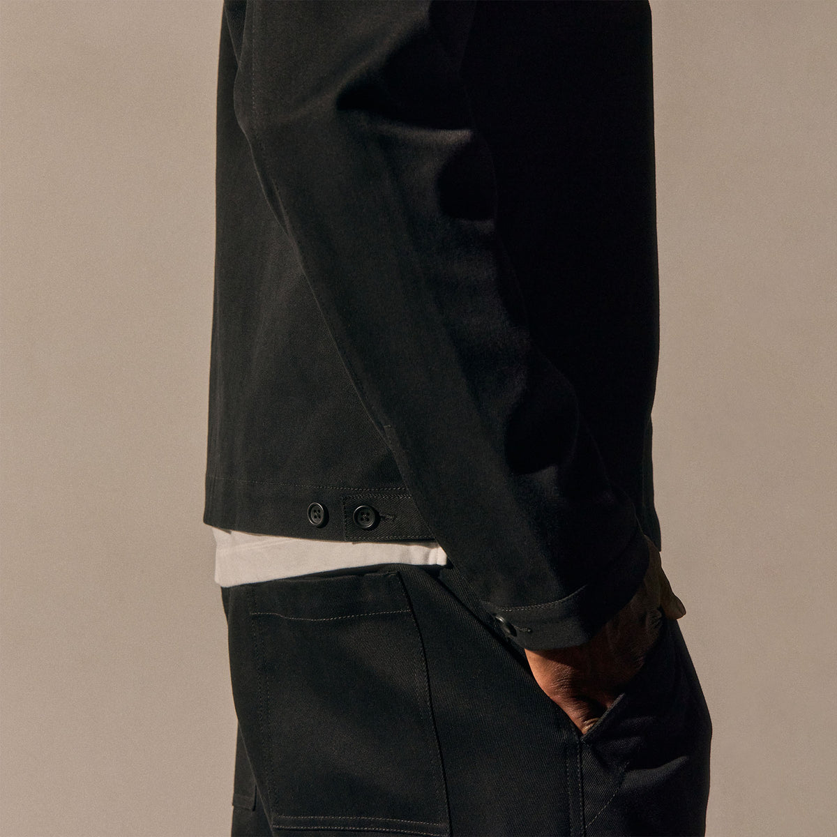 Zip Front Coach Jacket in Black | James Perse Los Angeles