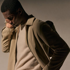 Zip Front Coach Jacket in Light Khaki | James Perse Los Angeles