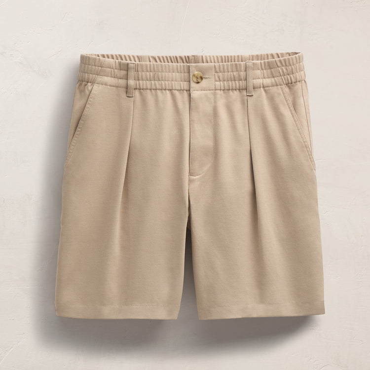 Oversized Pleated Shorts in Light Khaki | James Perse Los Angeles
