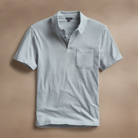 Cotton Linen Pocket Polo in Grey Sky | James Perse Los Angeles