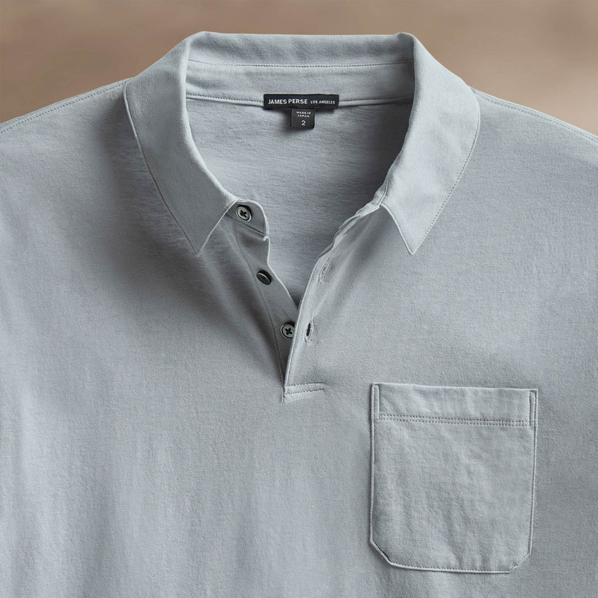 Cotton Linen Pocket Polo in Grey Sky | James Perse Los Angeles