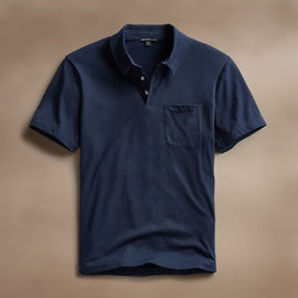 Cotton Linen Pocket Polo in Navy | James Perse Los Angeles