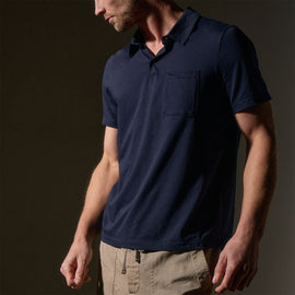 Cotton Linen Pocket Polo in Navy | James Perse Los Angeles