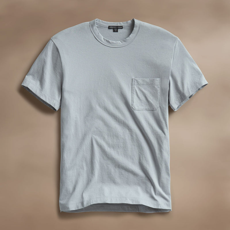 Cotton Linen Pocket Tee in Grey Sky | James Perse Los Angeles