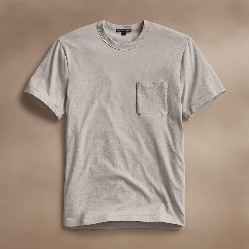 Cotton Linen Pocket Tee in Salt | James Perse Los Angeles