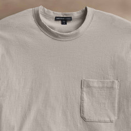 Cotton Linen Pocket Tee in Salt | James Perse Los Angeles