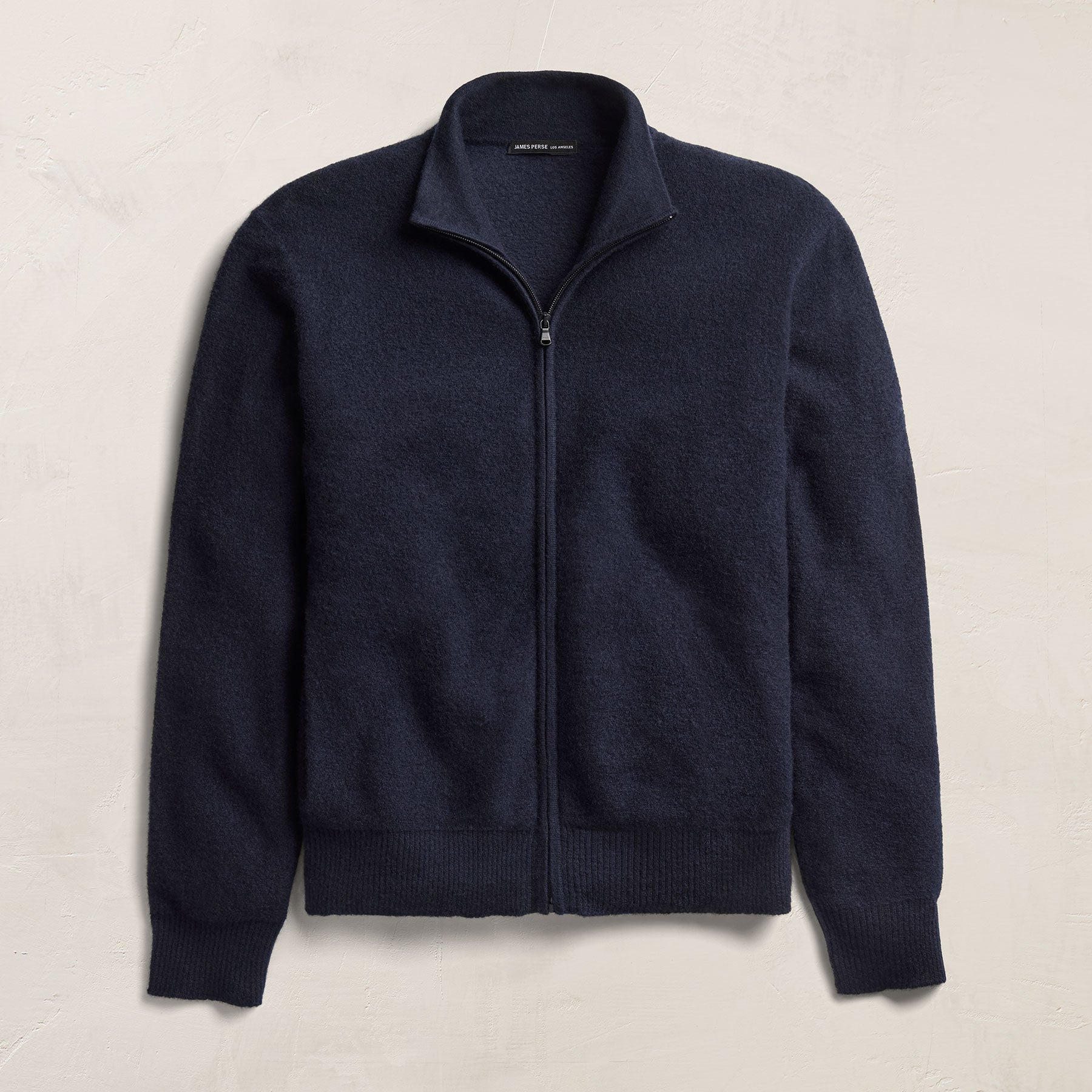 Felted Cashmere Zip Up - Classic Navy
