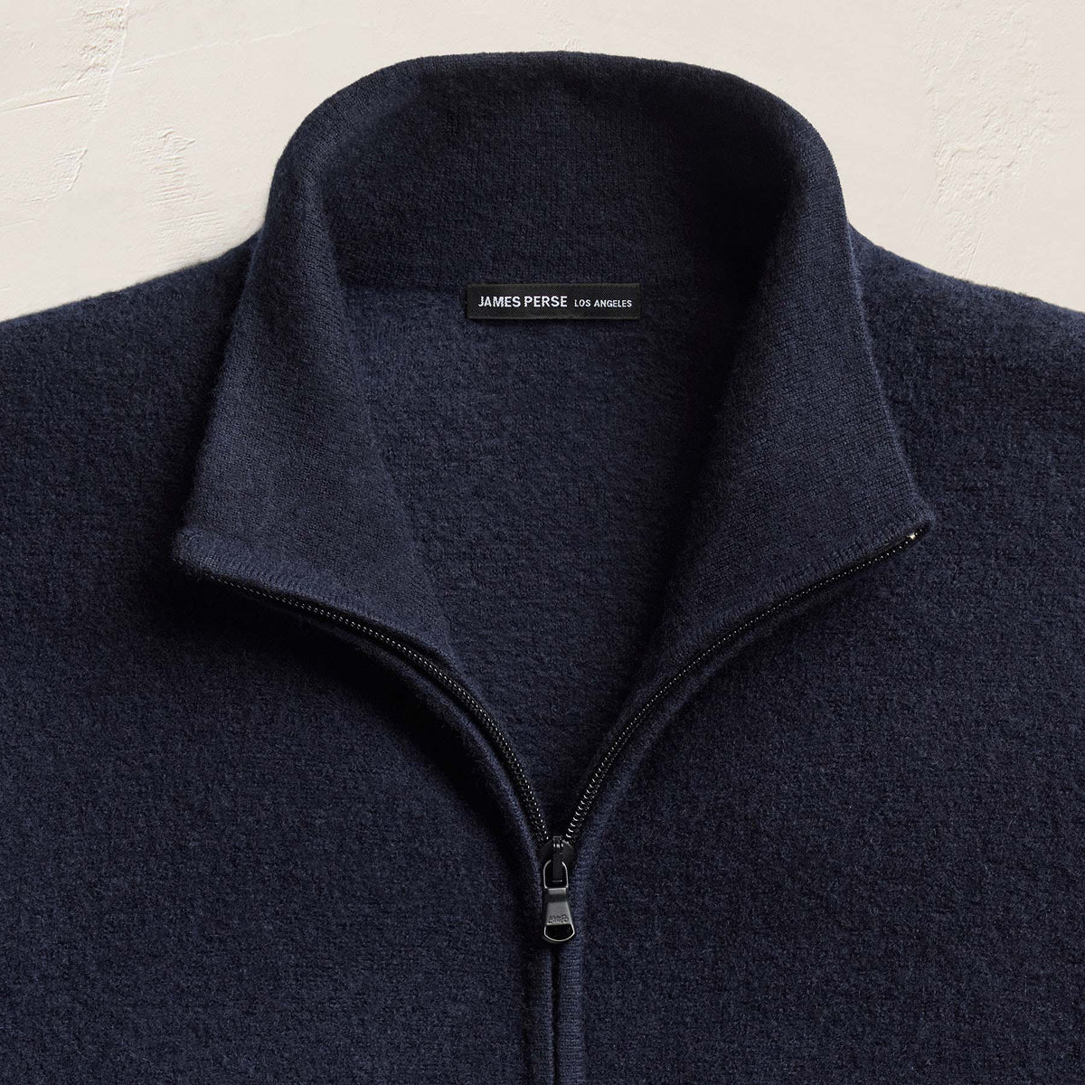 Felted Cashmere Zip Up - Classic Navy