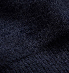 Felted Cashmere Zip Up - Classic Navy