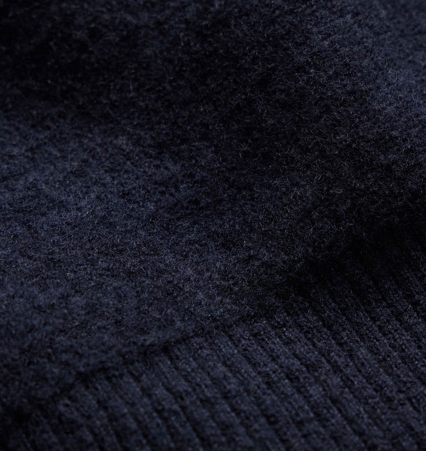 Felted Cashmere Zip Up - Classic Navy