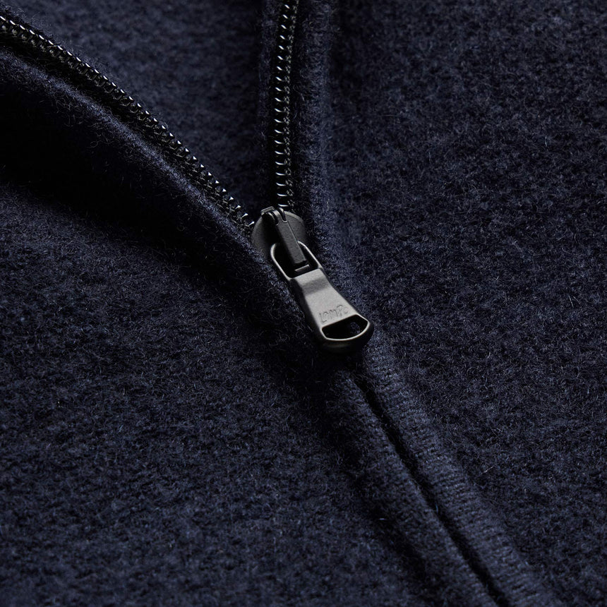 Felted Cashmere Zip Up - Classic Navy