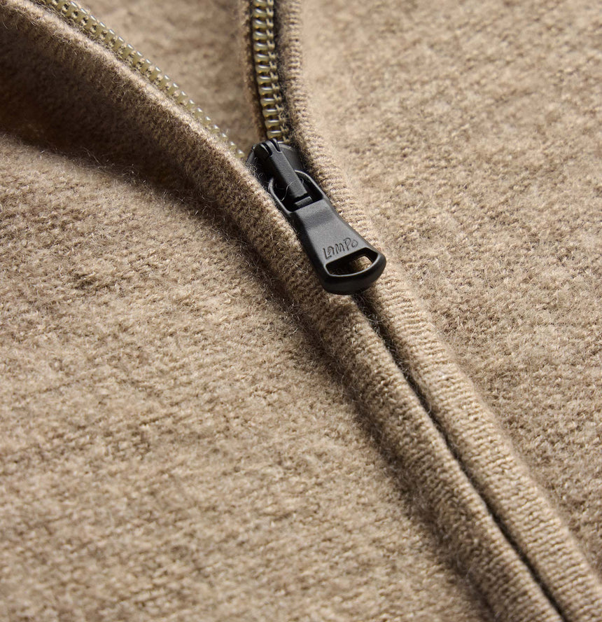 Felted Cashmere Zip Up - Coyote