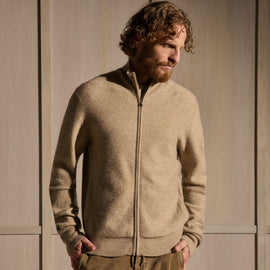 Felted Cashmere Zip Up - Coyote
