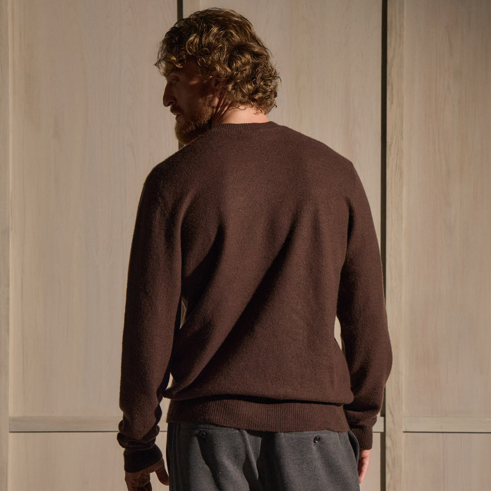 Felted Cashmere Crew - Bark