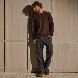 Felted Cashmere Crew - Bark