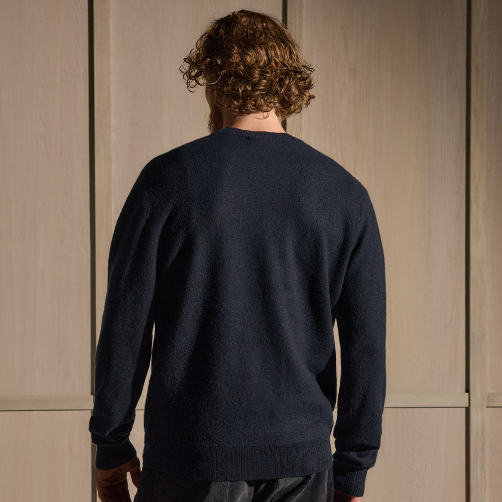 Felted Cashmere Crew - Classic Navy