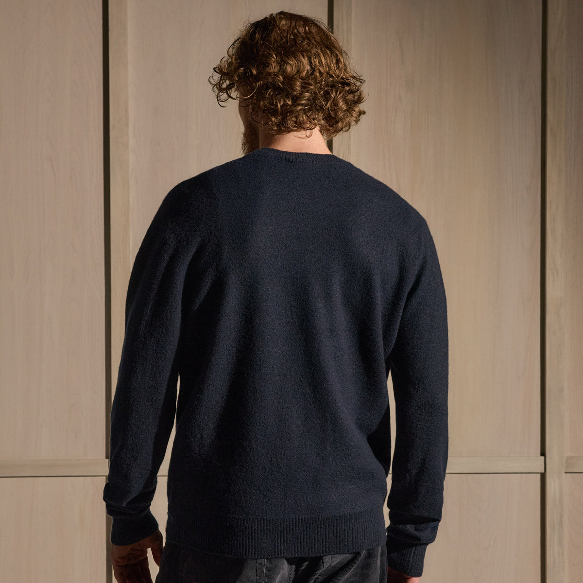 Felted Cashmere Crew - Classic Navy