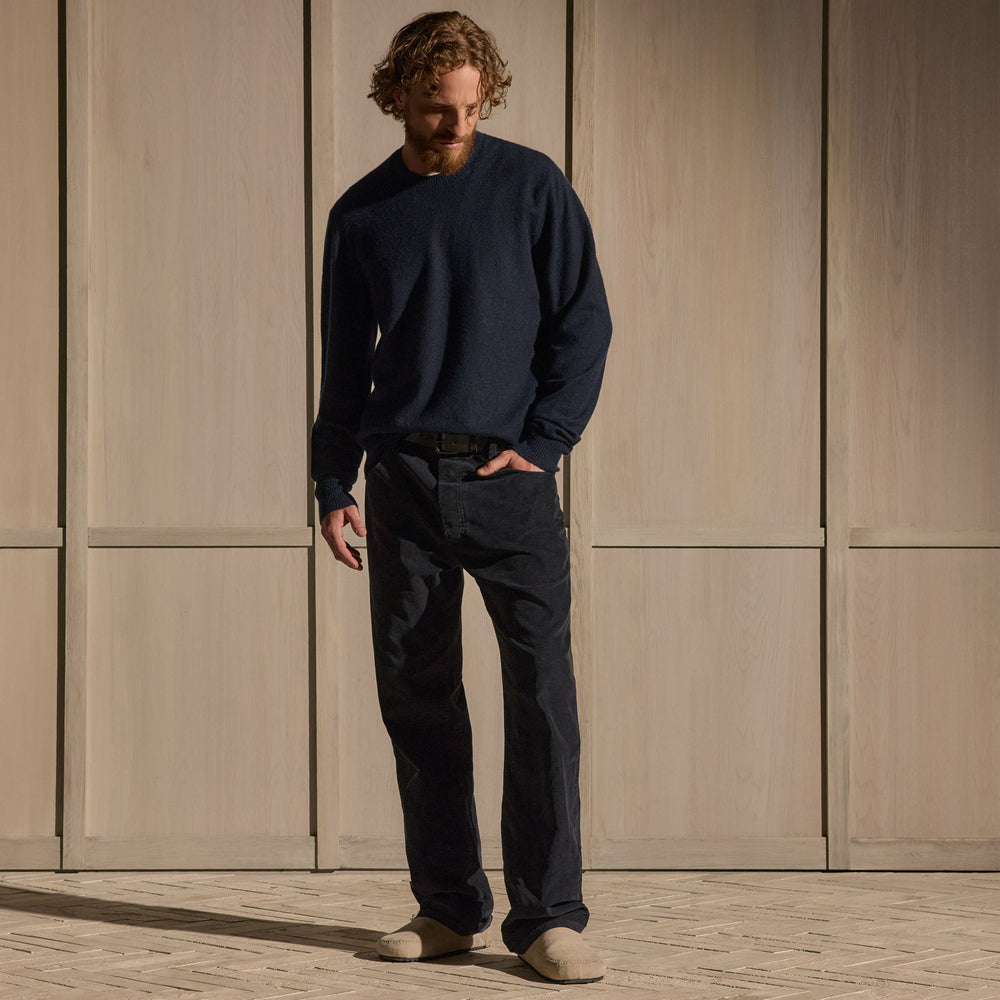 Felted Cashmere Crew - Classic Navy