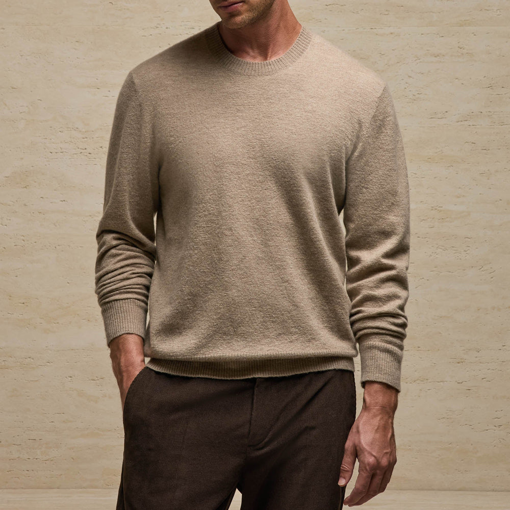 Felted Cashmere Crew in Coyote | James Perse Los Angeles