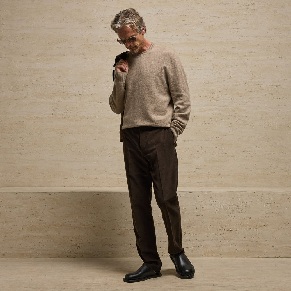 Felted Cashmere Crew in Coyote | James Perse Los Angeles