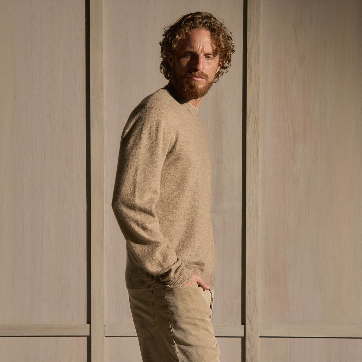 Felted Cashmere Crew - Coyote