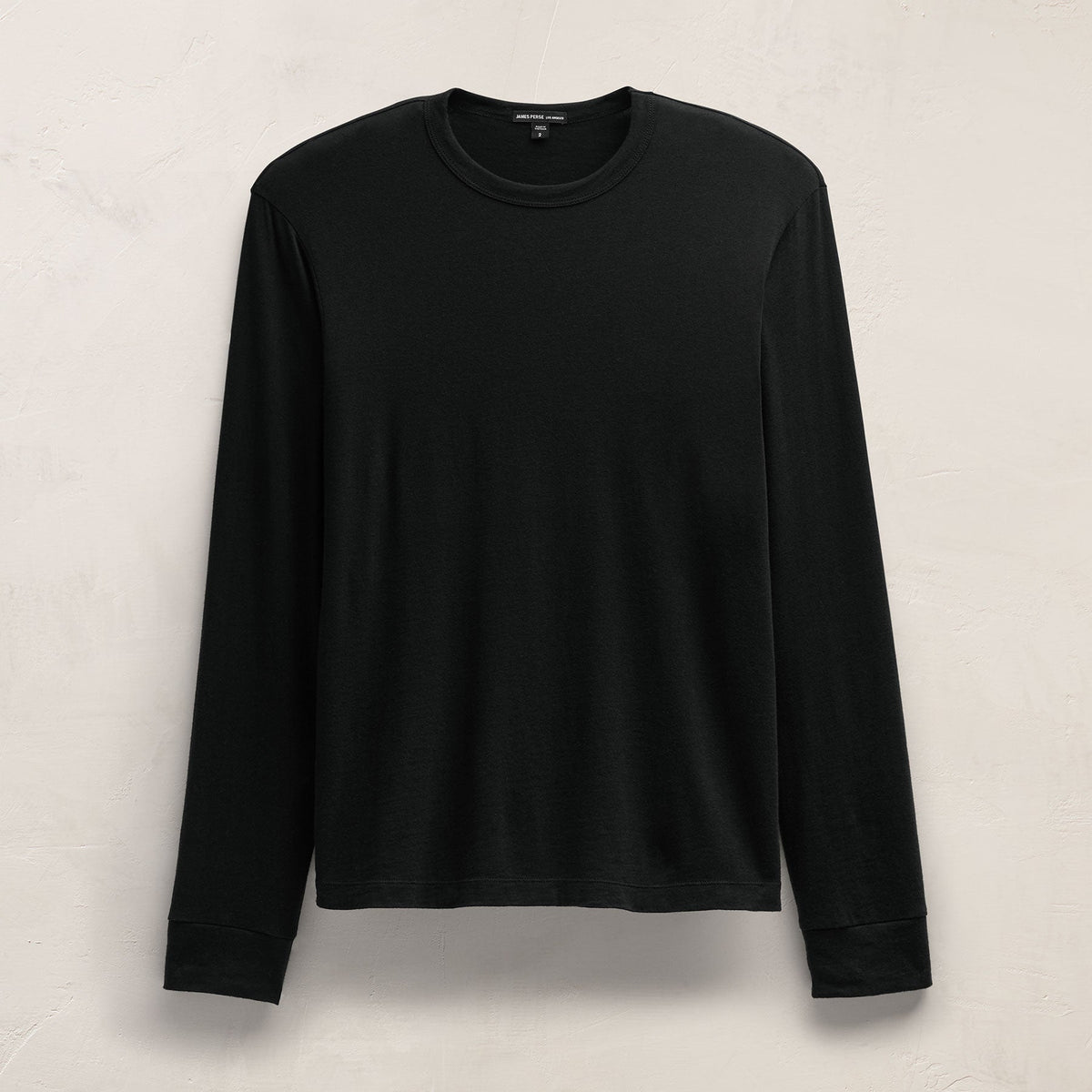 Cotton Cashmere Long Sleeve Tee in Black | James Perse Los Angeles