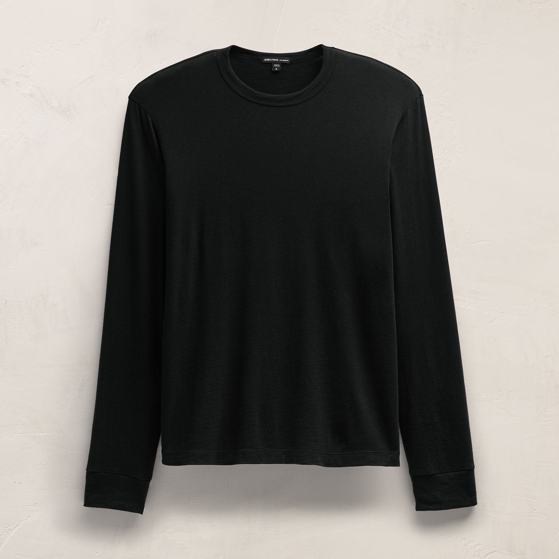 Cotton Cashmere Long Sleeve Tee in Black | James Perse Los Angeles