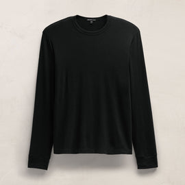 Cotton Cashmere Long Sleeve Tee in Black | James Perse Los Angeles