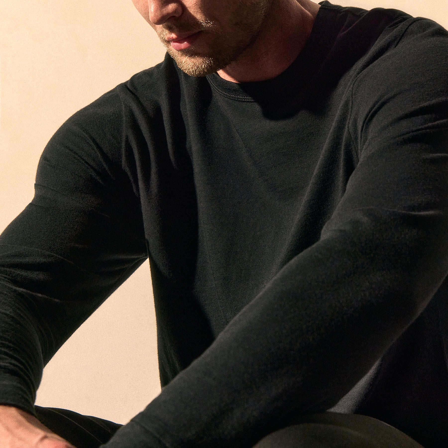 james perse Cotton Cashmere Long Sleeve Tee Black