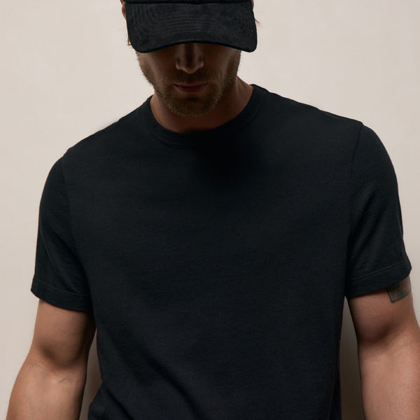 Cotton Cashmere Short Sleeve Tee in Black | James Perse Los Angeles