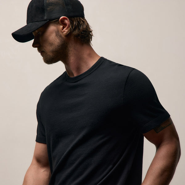 Cotton Cashmere Short Sleeve Tee in Black | James Perse Los Angeles
