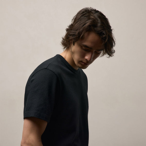 Cotton Cashmere Short Sleeve Tee in Black | James Perse Los Angeles