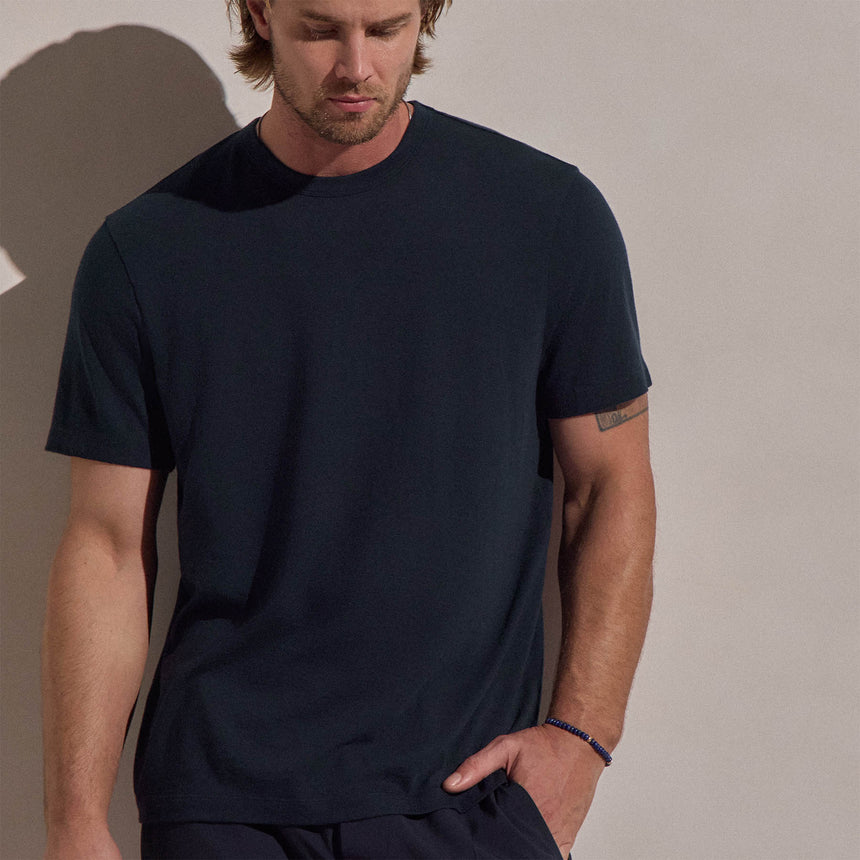 Cotton Cashmere Short Sleeve Tee in Blue Noir | James Perse Los Angeles