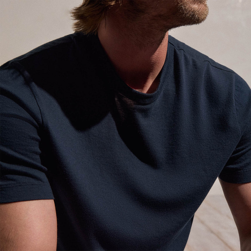 Cotton Cashmere Short Sleeve Tee in Blue Noir | James Perse Los Angeles