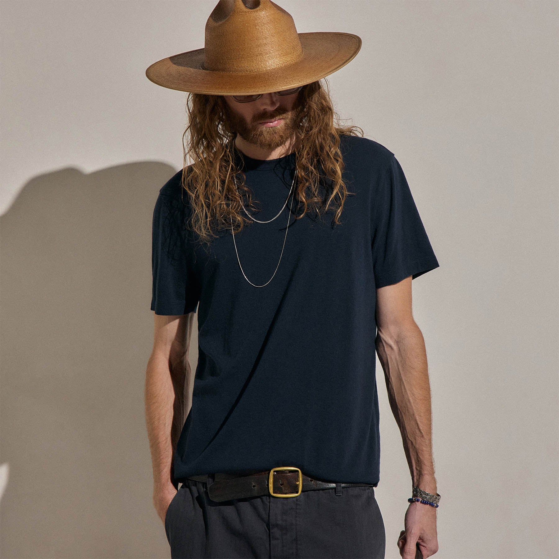 Cotton Cashmere Short Sleeve Tee in Blue Noir | James Perse Los Angeles