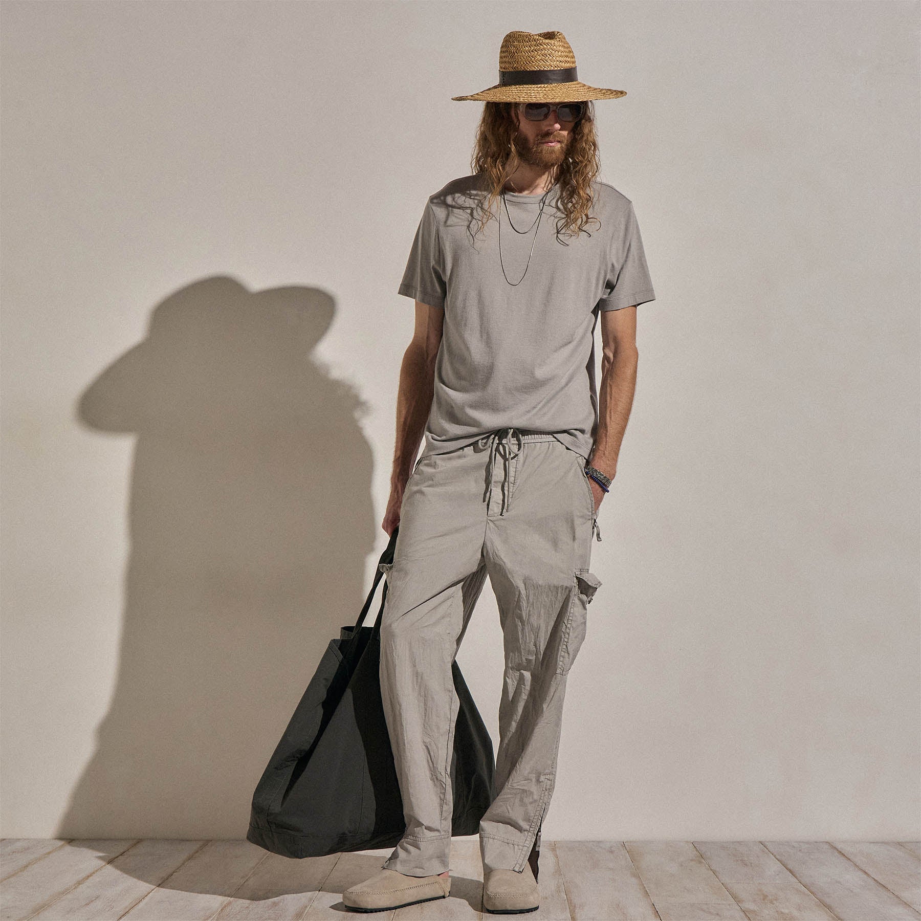 Cotton Cashmere Short Sleeve Tee in Fog | James Perse Los Angeles