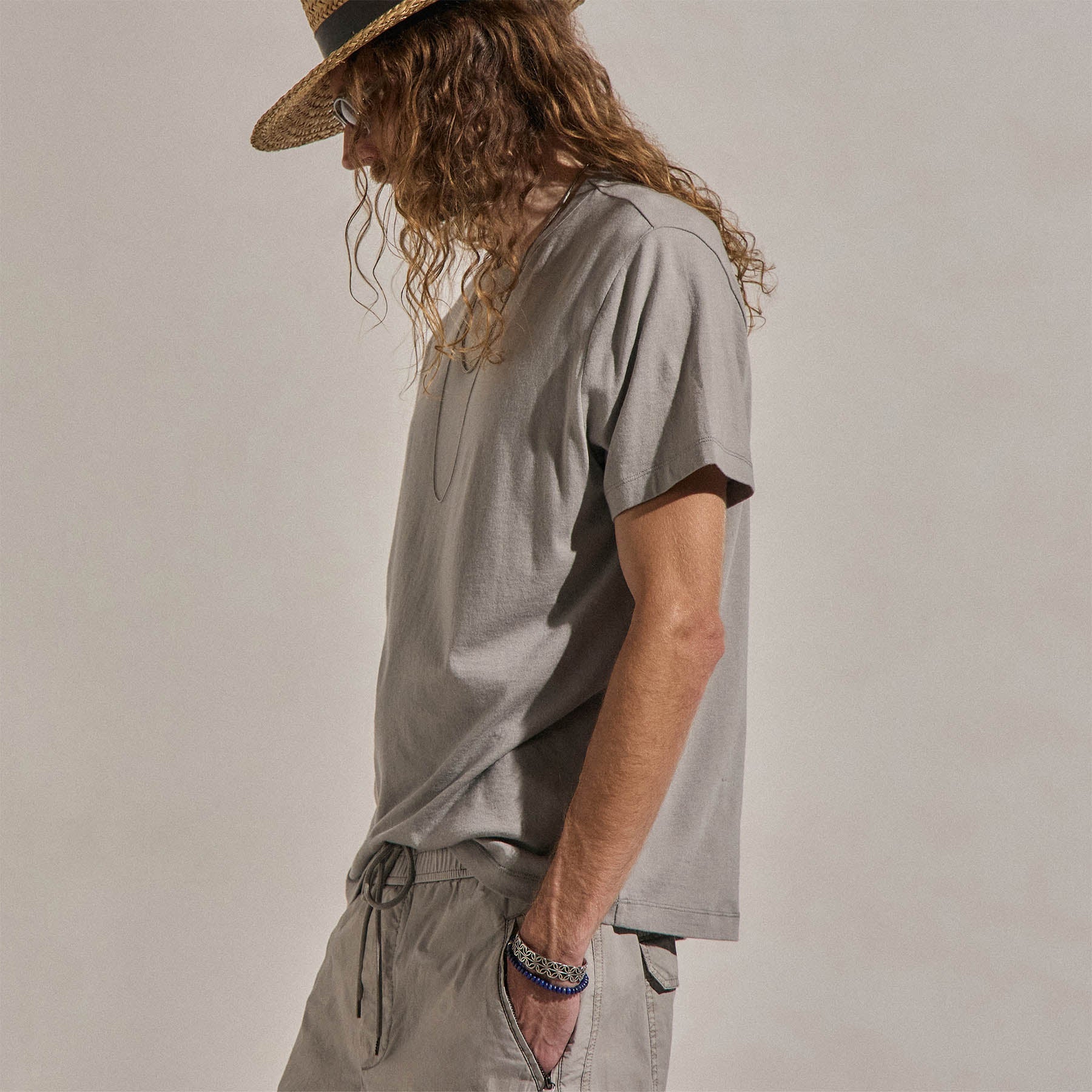 Cotton Cashmere Short Sleeve Tee in Fog | James Perse Los Angeles