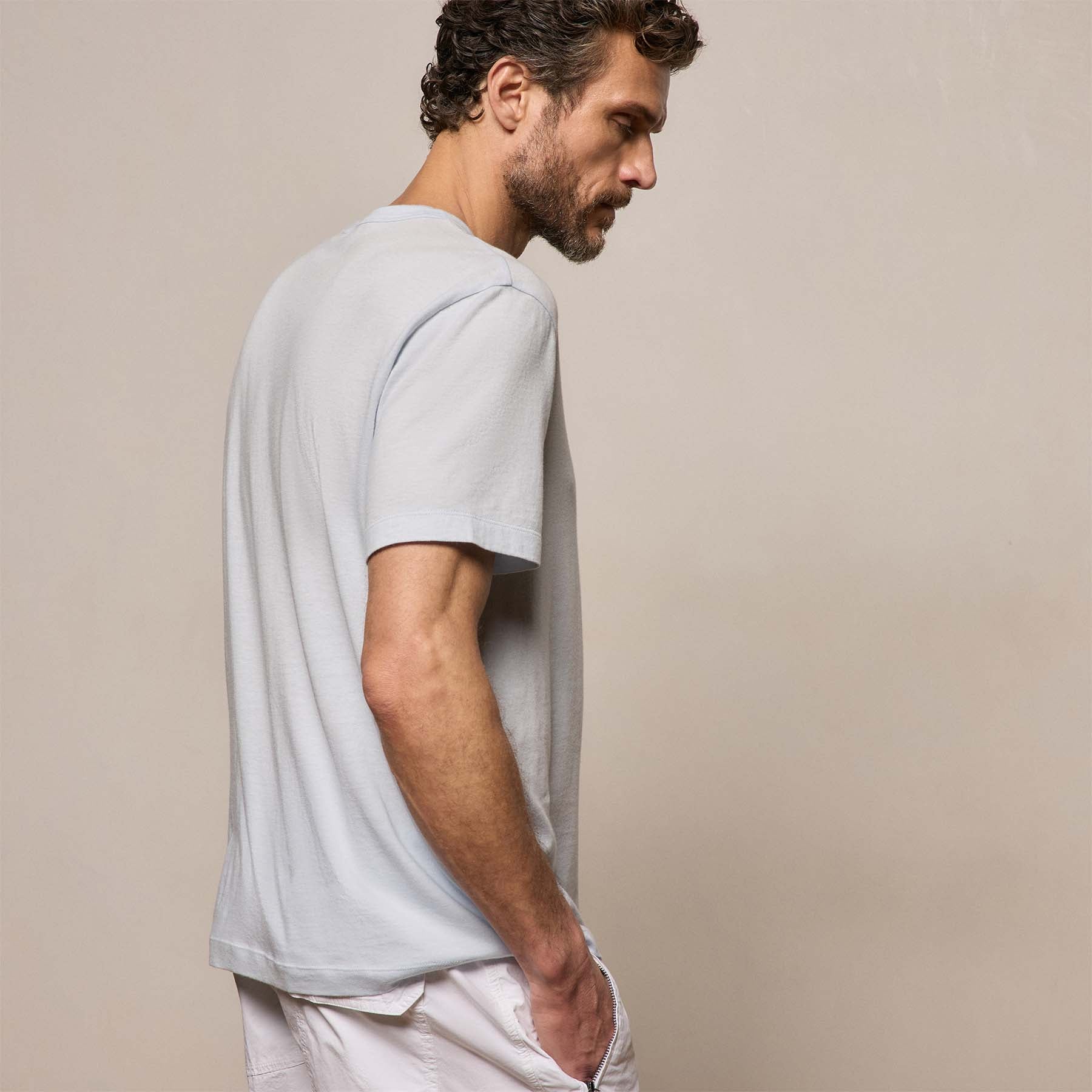 Cotton Cashmere Short Sleeve Tee in Memory | James Perse Los Angeles