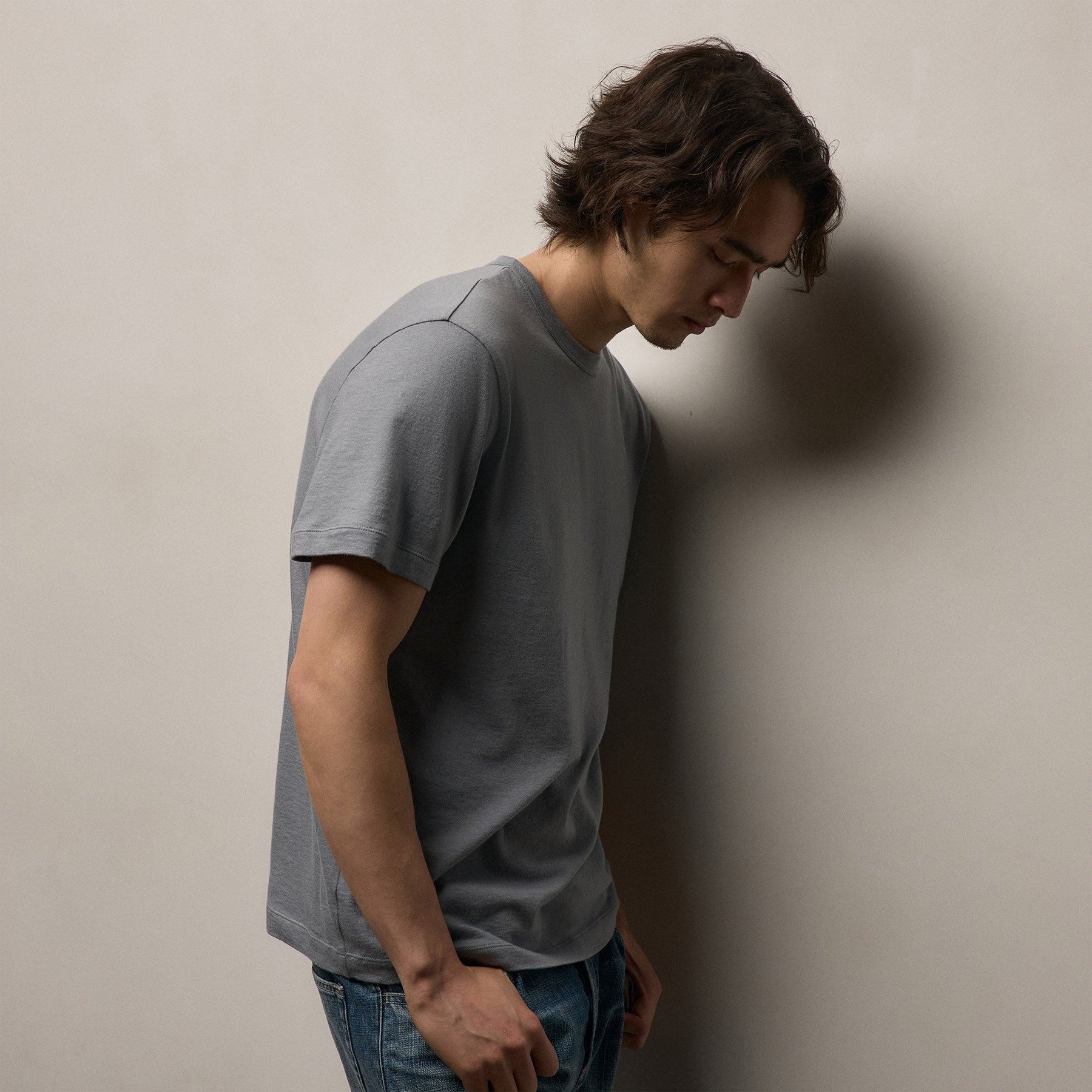 Cotton Cashmere Short Sleeve Tee in Ore | James Perse Los Angeles