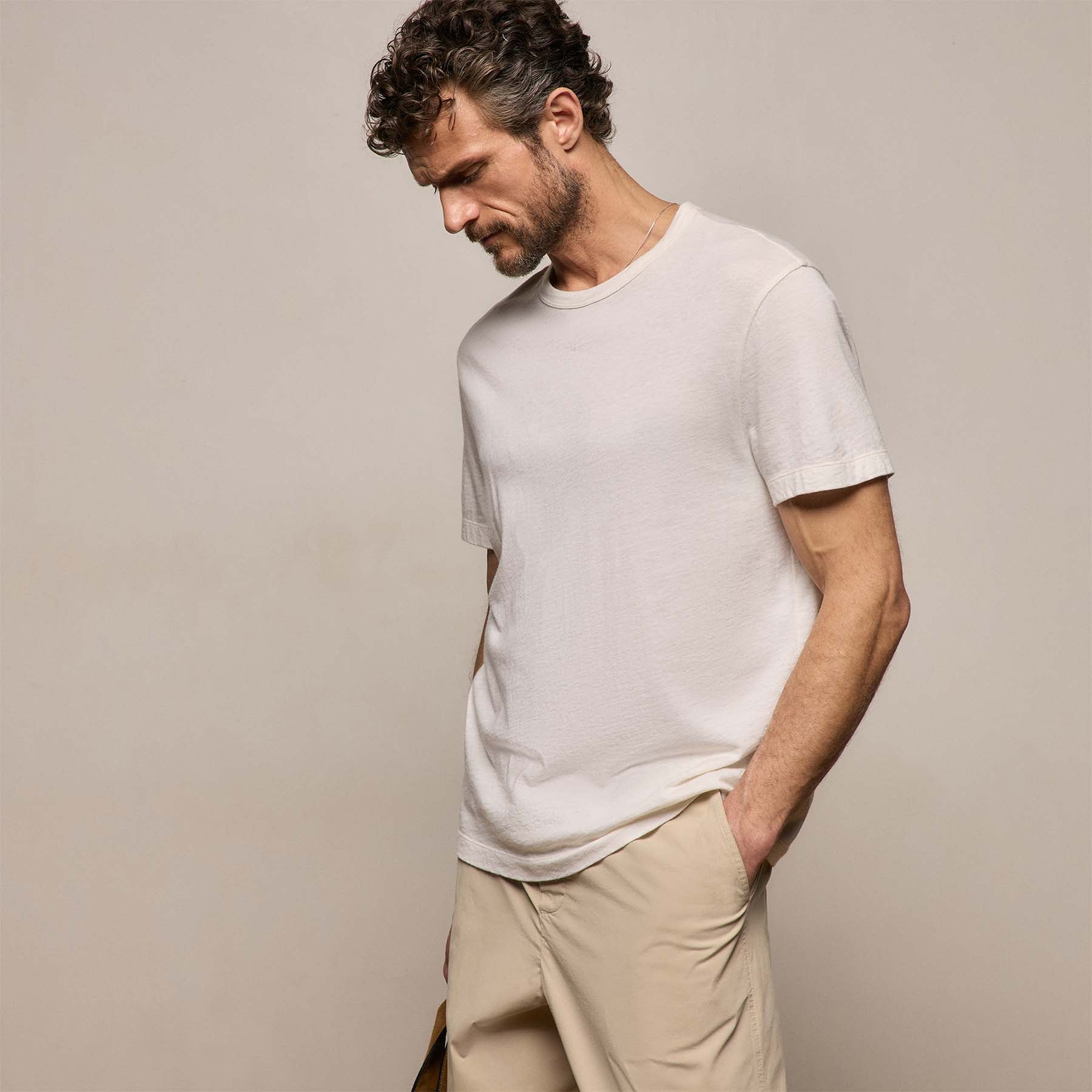 Cotton Cashmere Short Sleeve Tee in White | James Perse Los Angeles