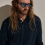 Cotton Cashmere Long Sleeve Henley - Blue Noir | James Perse Los Angeles