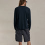 Cotton Cashmere Long Sleeve Henley in Blue Noir | James Perse Los Angeles