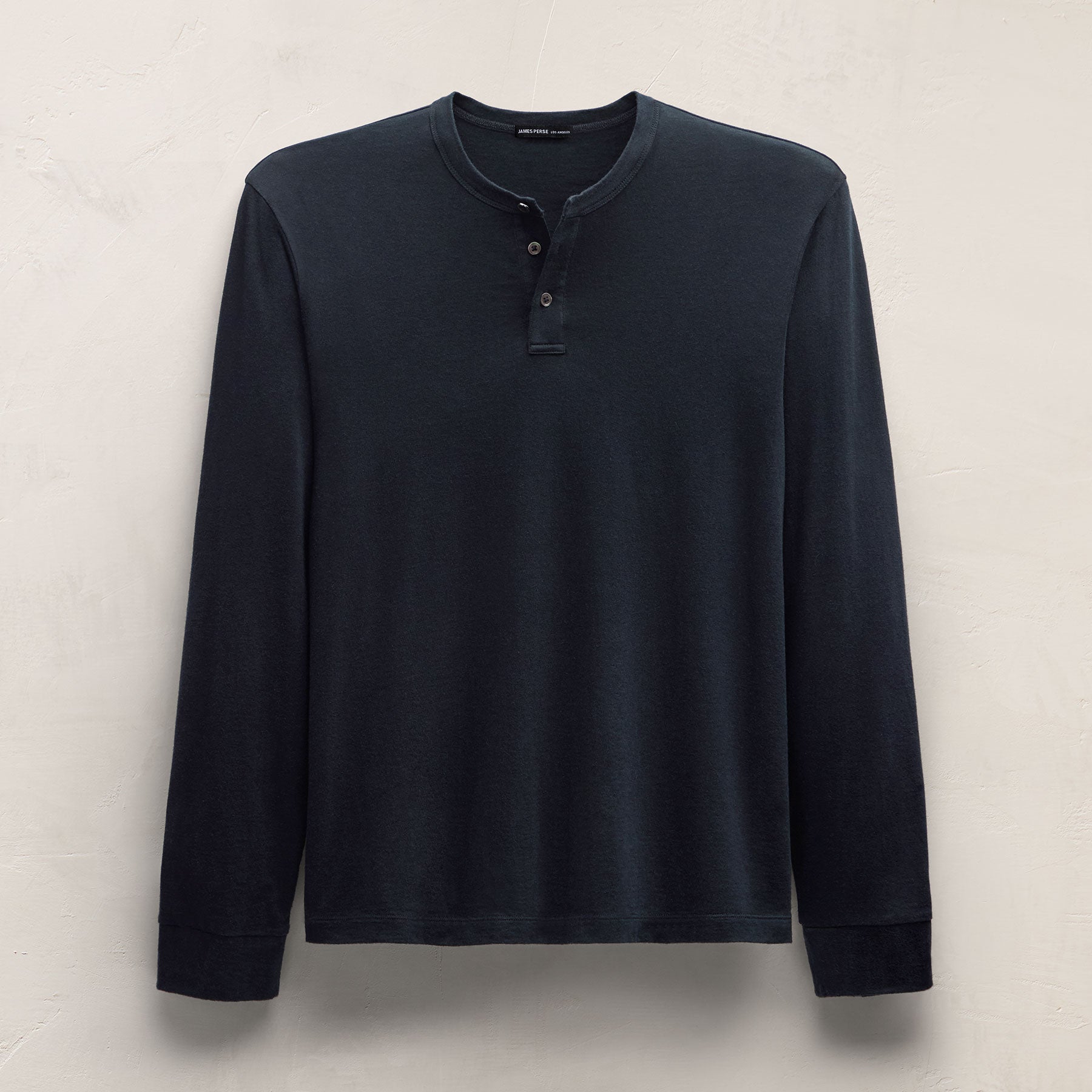Cotton Cashmere Long Sleeve Henley in Blue Noir | James Perse Los Angeles
