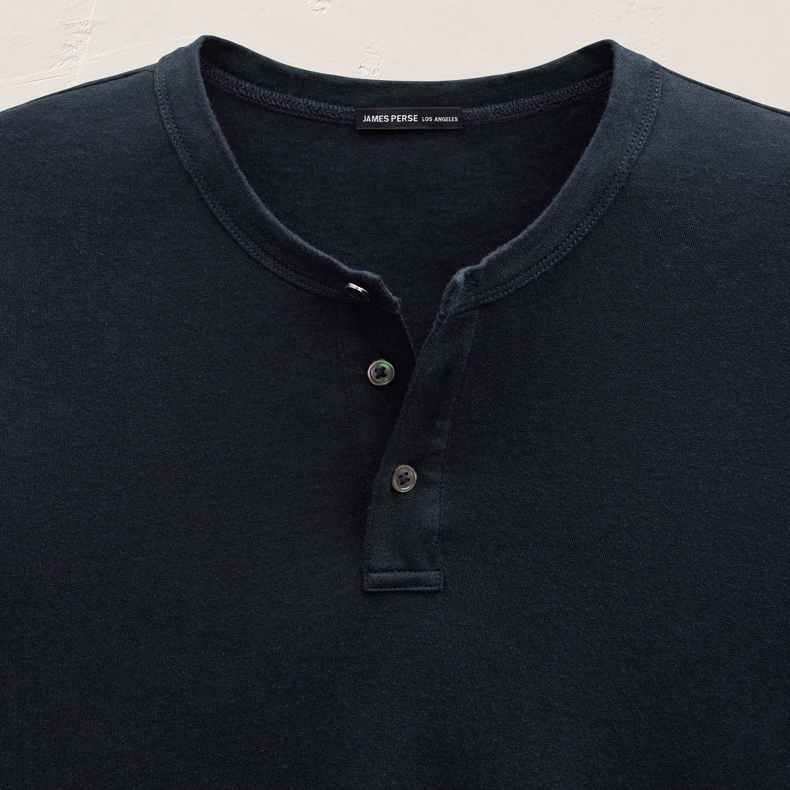 Cotton Cashmere Long Sleeve Henley in Blue Noir | James Perse Los Angeles