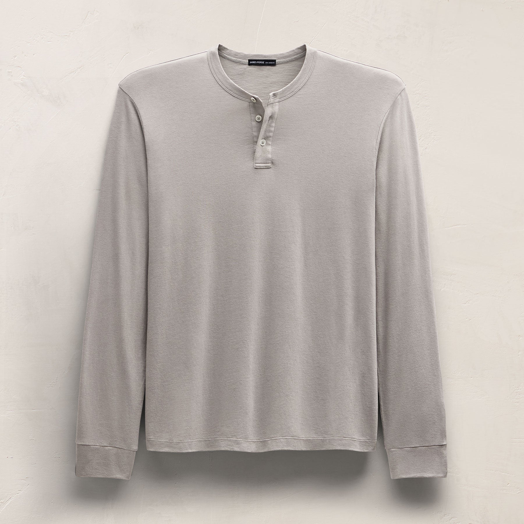 Cotton Cashmere Long Sleeve Henley in Fog | James Perse Los Angeles