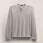 Cotton Cashmere Long Sleeve Henley in Fog | James Perse Los Angeles