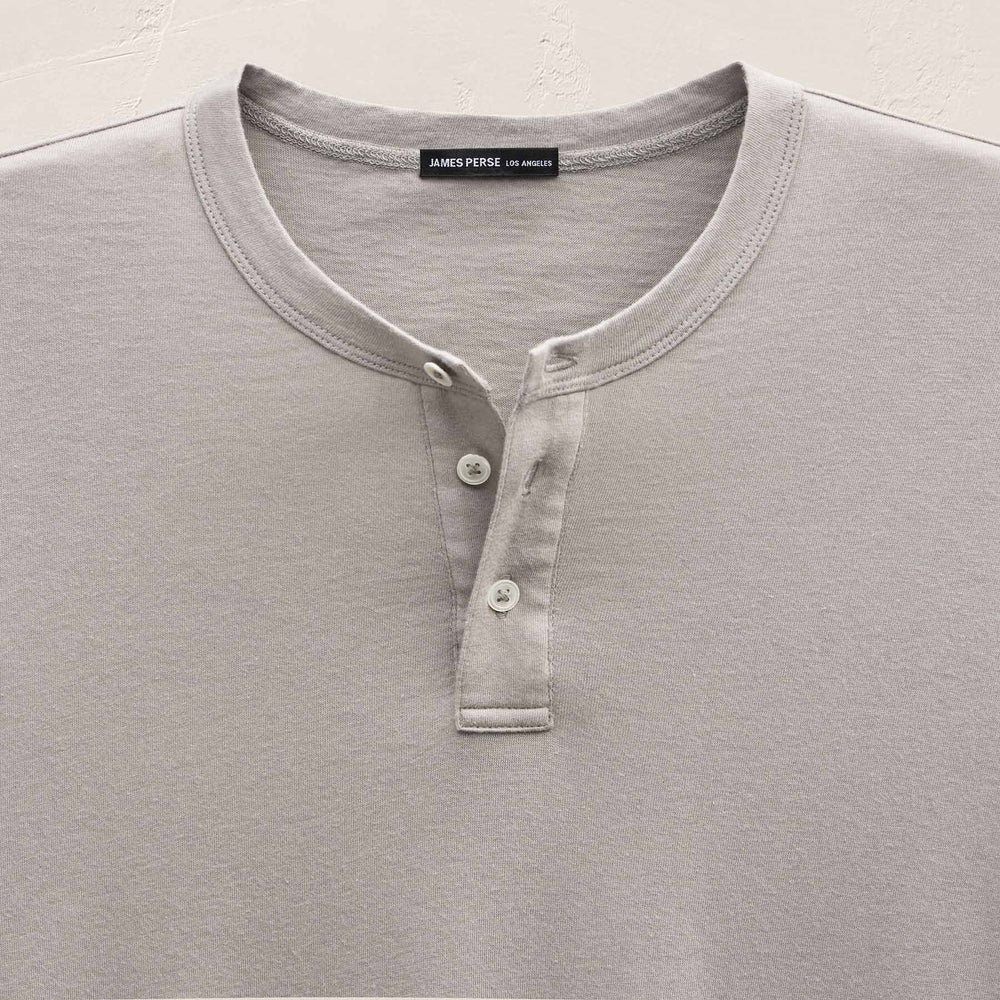 Cotton Cashmere Long Sleeve Henley in Fog | James Perse Los Angeles