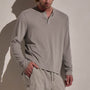 Cotton Cashmere Long Sleeve Henley in Fog | James Perse Los Angeles